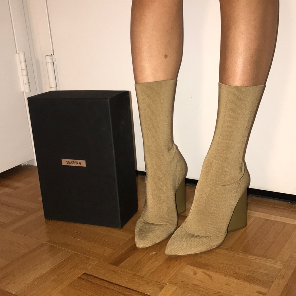 Yeezy Season 4 high heel sock boots